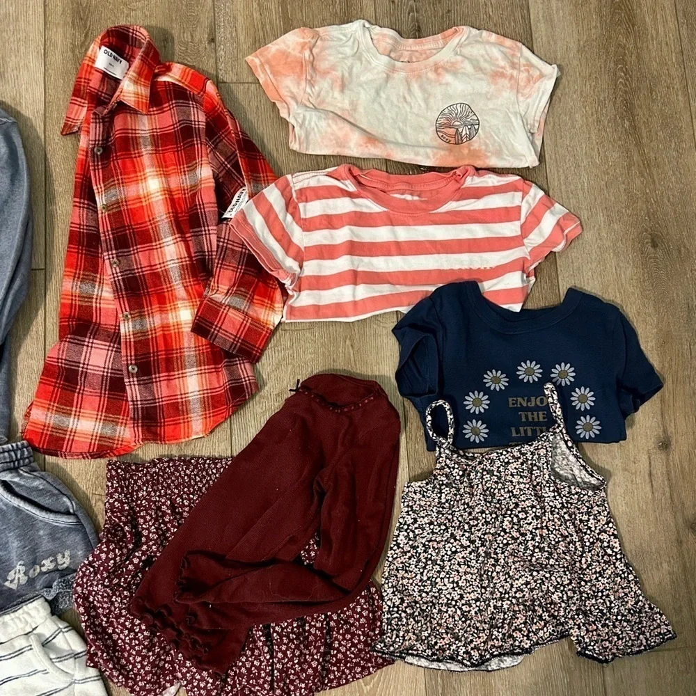 Mixed Girls S 6-7 15pc Clothing Bundle GAP Kids, Roxy, Art Class, Old Navy